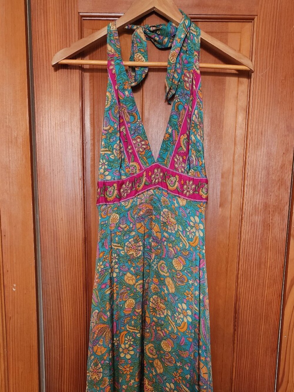 Gorgeous, Silky, Egyptian, Low Back Halter Maxi Dress